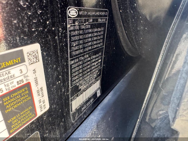 45087681 :رقم المزاد ، SALWR2RV6KA844396 vin ، 2019 Land Rover Range Rover Sport Hse مزاد بيع