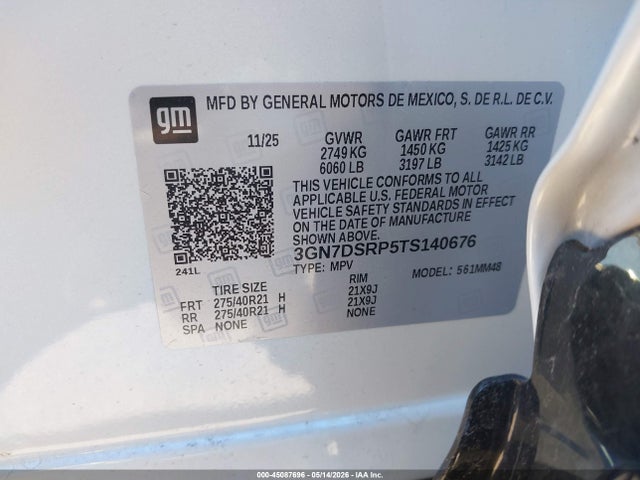 2026 Chevrolet Equinox Ev Rs, Fwd მანქანა იყიდება აუქციონზე, vin: 3GN7DSRP5TS140676, აუქციონის ნომერი: 45087696