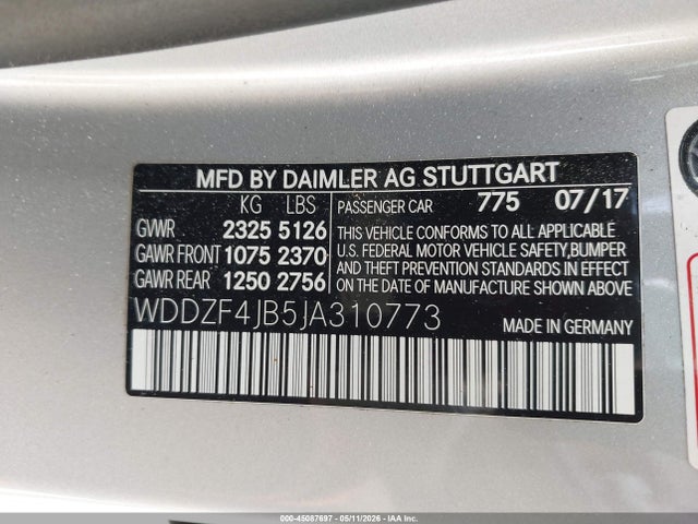 Aukcja sprzedaży 2018 Mercedes-benz E 300, vin: WDDZF4JB5JA310773, numer aukcji: 45087697
