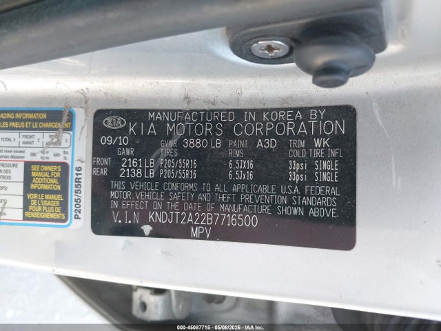 Aukcja sprzedaży 2011 Kia Soul +, vin: KNDJT2A22B7716500, numer aukcji: 45087715