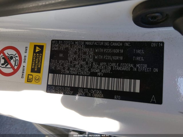 2015 Lexus Rx 350 მანქანა იყიდება აუქციონზე, vin: 2T2BK1BA6FC282637, აუქციონის ნომერი: 45087750