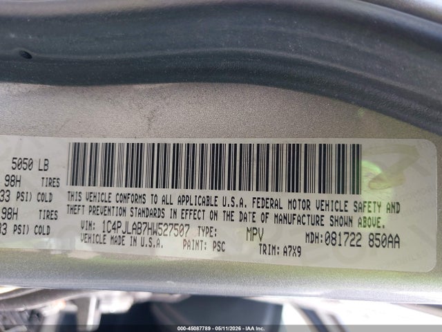 Aukcja sprzedaży 2017 Jeep Cherokee Altitude Fwd, vin: 1C4PJLAB7HW527507, numer aukcji: 45087789