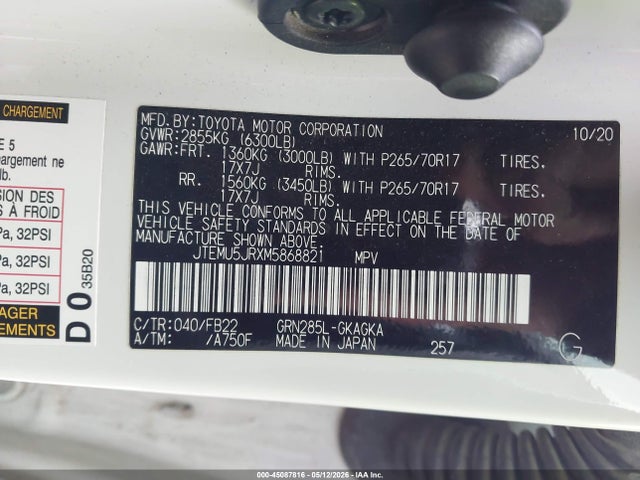 Toyota 4RUNNER SR5 2021 JTEMU5JRXM5868821 Image 9