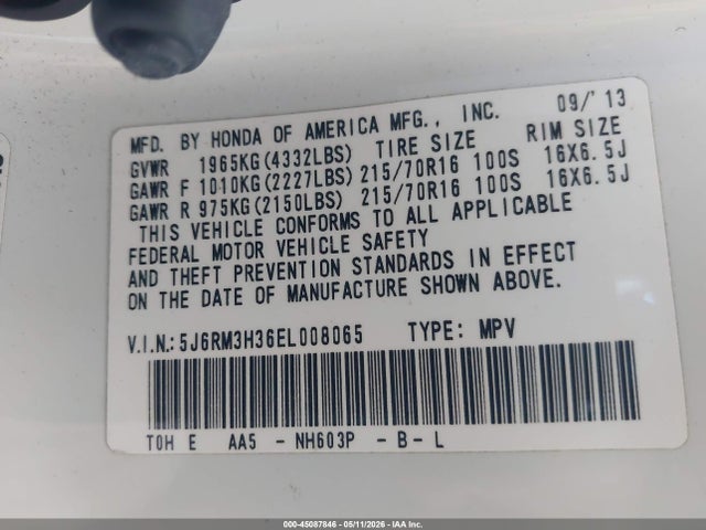 5J6RM3H36EL008065 Honda CR-V LX