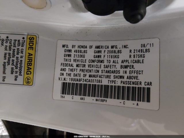Продаж на аукціоні авто 2012 Acura Tl 3.5, vin: 19UUA8F24CA007085, номер лоту: 45087884