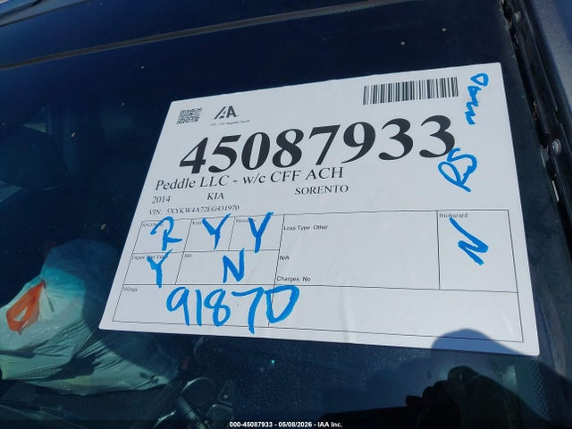Продаж на аукціоні авто 2014 Kia Sorento Sx, vin: 5XYKW4A72EG431970, номер лоту: 45087933