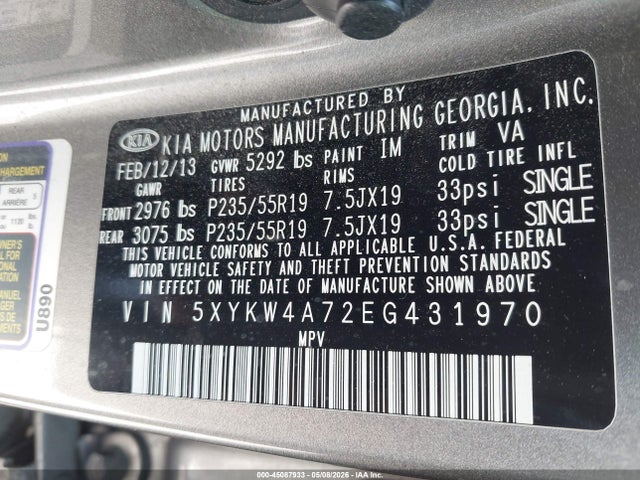 Продаж на аукціоні авто 2014 Kia Sorento Sx, vin: 5XYKW4A72EG431970, номер лоту: 45087933