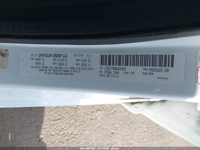 45087968 :رقم المزاد ، 1C3BC1FB9BN626428 vin ، 2011 Chrysler 200 Touring مزاد بيع