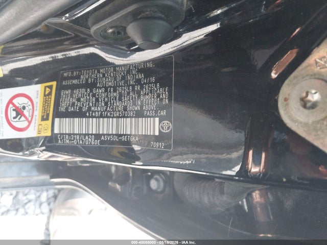 Toyota CAMRY XLE 2016 4T4BF1FK2GR570382 Image 9