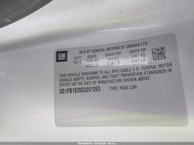 Продаж на аукціоні авто 2012 Chevrolet Camaro 1lt, vin: 2G1FB1E35C9201263, номер лоту: 45088143