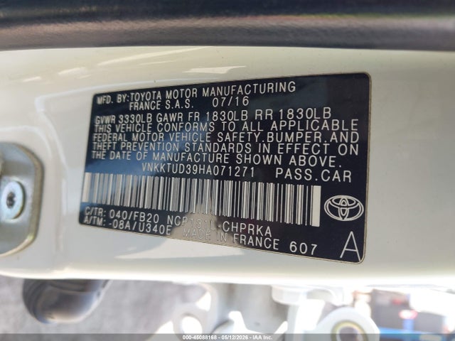 Продажа на аукционе авто 2017 Toyota Yaris Le, vin: VNKKTUD39HA071271, номер лота: 45088168