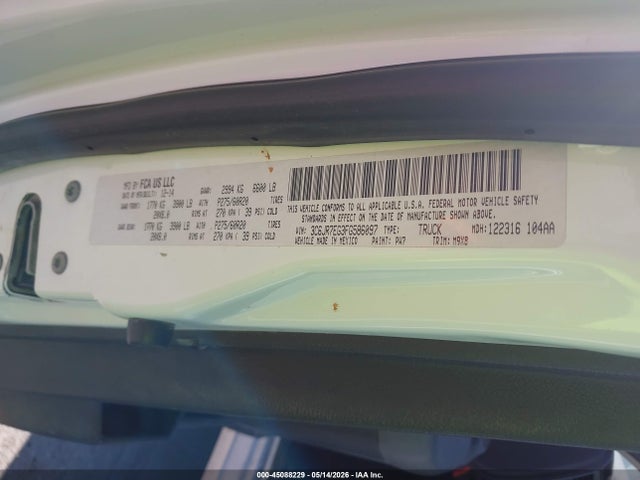 45088229 :رقم المزاد ، 3C6JR7EG3FG586097 vin ، 2015 Ram 1500 Big Horn مزاد بيع