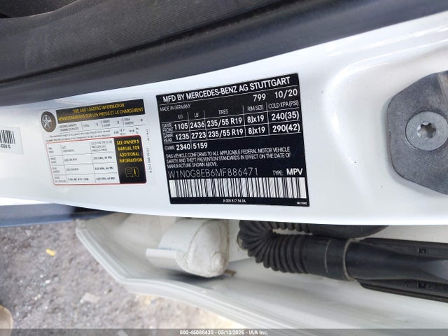 Aukcja sprzedaży 2021 Mercedes-benz Glc 300 4matic Suv, vin: W1N0G8EB6MF886471, numer aukcji: 45088430