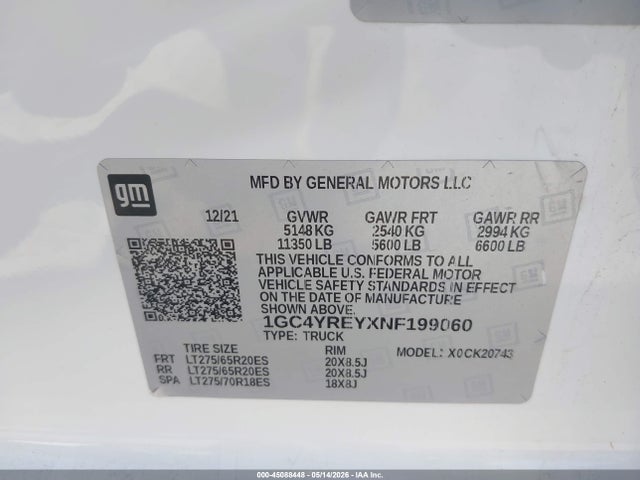 Продаж на аукціоні авто 2022 Chevrolet Silverado 2500hd 4wd  Standard Bed High Country, vin: 1GC4YREYXNF199060, номер лоту: 45088448