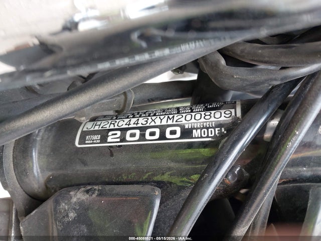 45088521 :رقم المزاد ، JH2RC443XYM200809 vin ، 2000 Honda Vt750 Cd مزاد بيع