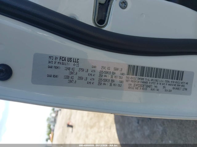 Продаж на аукціоні авто 2015 Dodge Journey Sxt, vin: 3C4PDDBG9FT684871, номер лоту: 45088559