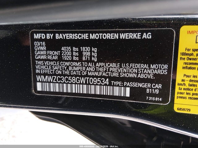 Продажа на аукционе авто 2016 Mini Countryman Cooper S, vin: WMWZC3C58GWT09534, номер лота: 45088580