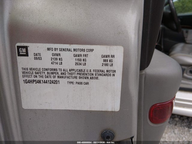 Продаж на аукціоні авто 2004 Buick Lesabre Custom, vin: 1G4HP54K144124201, номер лоту: 45088584