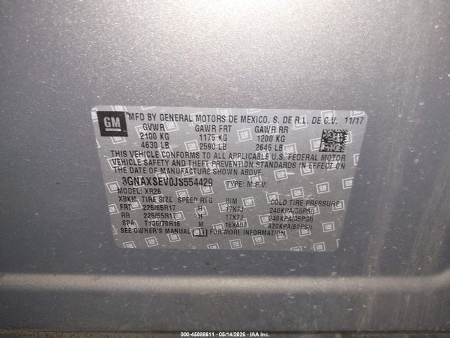 3GNAXSEV0JS554429 Chevrolet EQUINOX LT