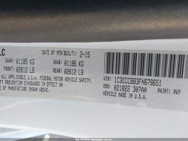 Продаж на аукціоні авто 2015 Chrysler 200 S, vin: 1C3CCCBB3FN678651, номер лоту: 45088618