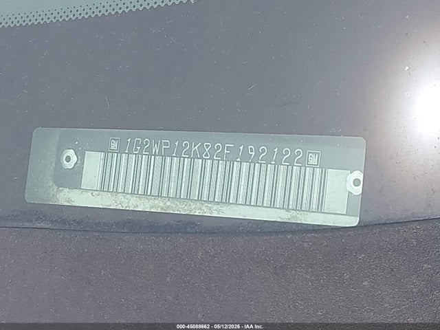 2002 Pontiac Grand Prix Gt მანქანა იყიდება აუქციონზე, vin: 1G2WP12K82F192122, აუქციონის ნომერი: 45088662
