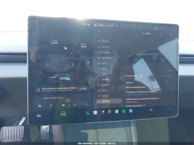 Auction sale of the 2025 Tesla Model 3 Long Range Rear-wheel Drive/standard Rear-wheel Drive, vin: 5YJ3E1EAXSF044632, lot number: 45088663