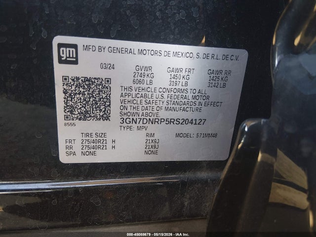 Продаж на аукціоні авто 2024 Chevrolet Equinox Ev Rs, vin: 3GN7DNRP5RS204127, номер лоту: 45088679
