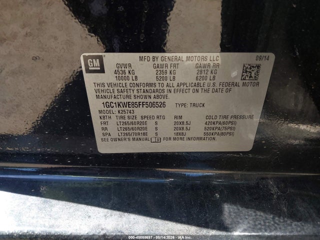 Продаж на аукціоні авто 2015 Chevrolet Silverado 2500hd Ltz, vin: 1GC1KWE85FF506526, номер лоту: 45088697