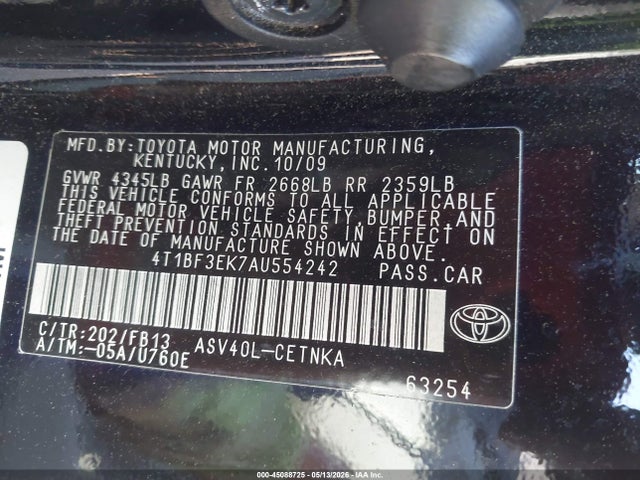 Продажа на аукционе авто 2010 Toyota Camry Le, vin: 4T1BF3EK7AU554242, номер лота: 45088725