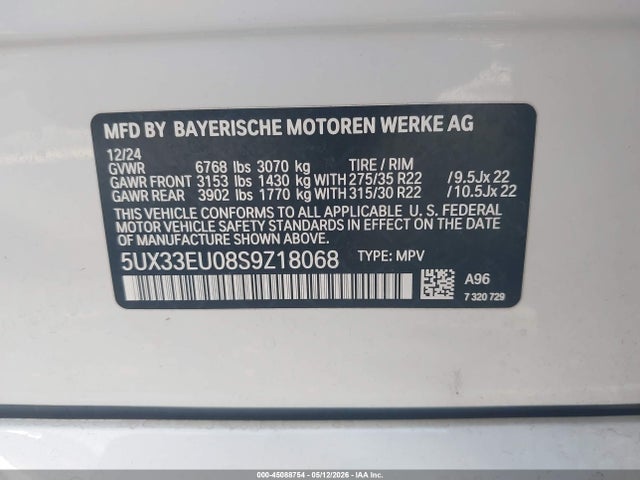 BMW X5 M60i 2025 5UX33EU08S9Z18068 Image 9