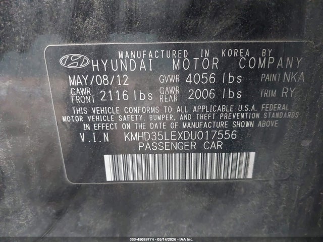 Продаж на аукціоні авто 2013 Hyundai Elantra Gt, vin: KMHD35LEXDU017556, номер лоту: 45088774