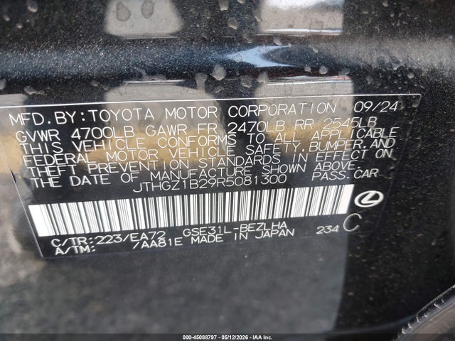 JTHGZ1B29R5081300 Lexus Is 350 F Sport