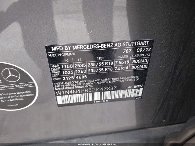 Aukcja sprzedaży 2023 Mercedes-benz Gla 250 4matic, vin: W1N4N4HB5PJ447887, numer aukcji: 45088814