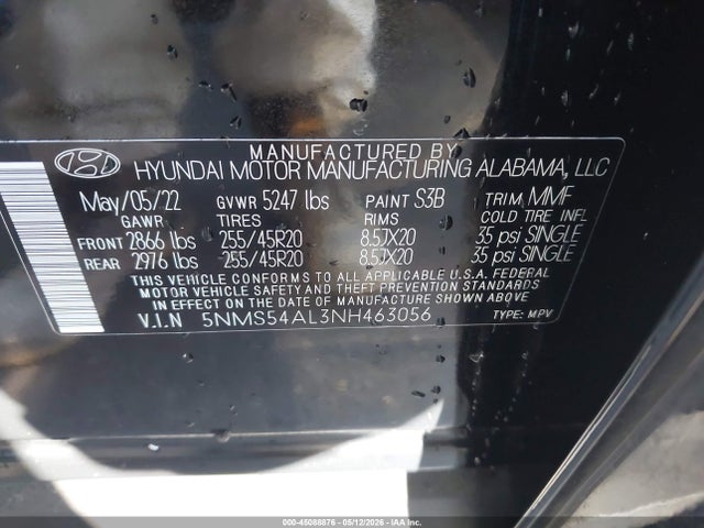 Hyundai Santa Fe Calligraphy 2022 5NMS54AL3NH463056 Image 9