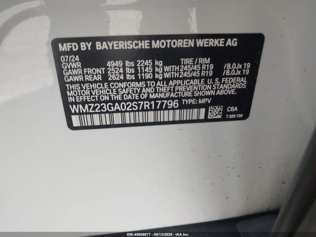 Продаж на аукціоні авто 2025 Mini Countryman Cooper S, vin: WMZ23GA02S7R17796, номер лоту: 45088877