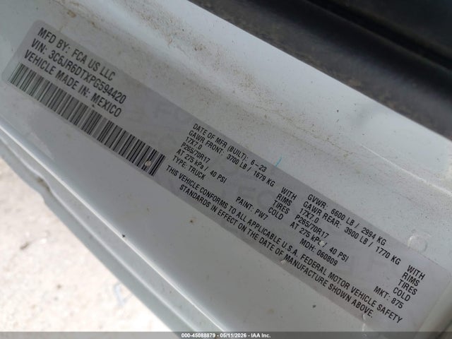 Aukcja sprzedaży 2023 Ram 1500 Classic Tradesman  4x2 8' Box, vin: 3C6JR6DTXPG594420, numer aukcji: 45088879