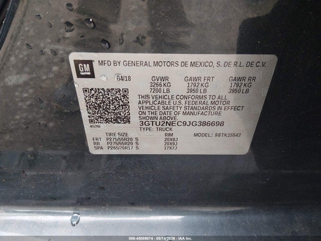 3GTU2NEC9JG386698 GMC Sierra 1500 Slt