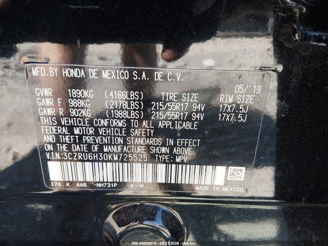 Продаж на аукціоні авто 2019 Honda Hr-v Lx, vin: 3CZRU6H30KM725525, номер лоту: 45089079
