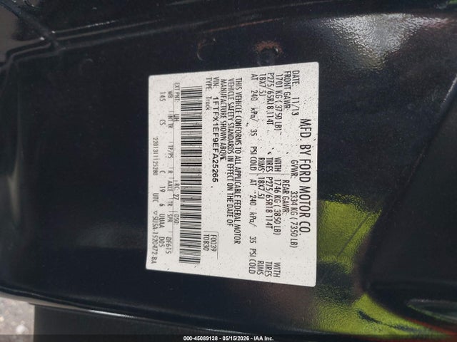 Aukcja sprzedaży 2014 Ford F-150 Stx, vin: 1FTFX1EF9EFA25265, numer aukcji: 45089138