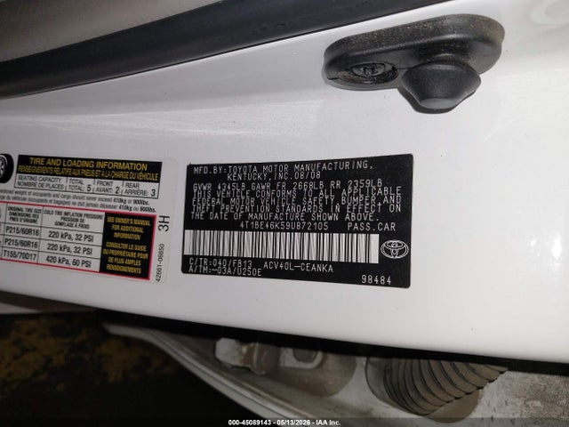 Aukcja sprzedaży 2009 Toyota Camry Le, vin: 4T1BE46K59U872105, numer aukcji: 45089143