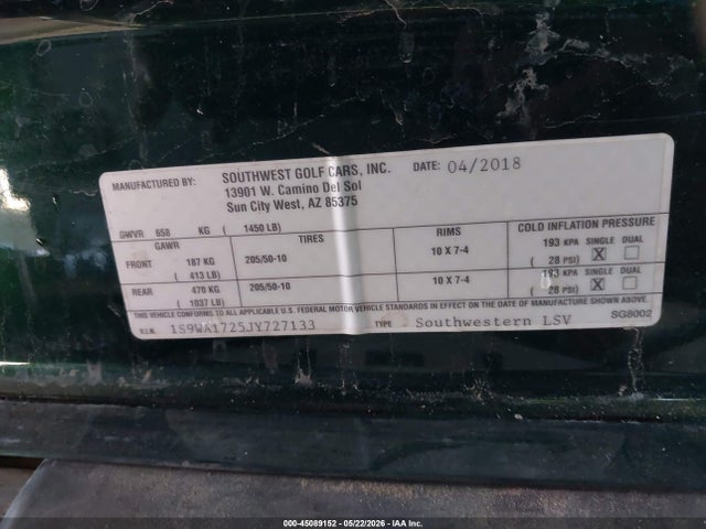Golf Cart Other 2018 1S9WA1725JY727133 Image 9