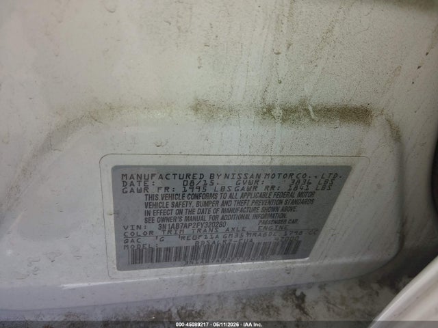 45089217 :رقم المزاد ، 3N1AB7AP2FY320280 vin ، 2015 Nissan Sentra Sr مزاد بيع