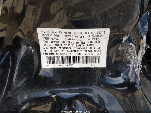 Aukcja sprzedaży 2013 Honda Fit, vin: JHMGE8H36DC073163, numer aukcji: 45089313