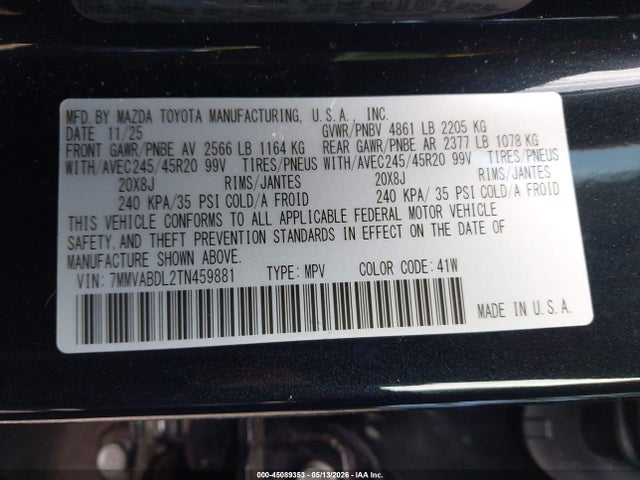 Aukcja sprzedaży 2026 Mazda Cx-50 2.5 S Premium, vin: 7MMVABDL2TN459881, numer aukcji: 45089353