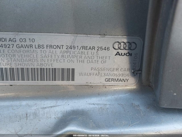 Продажа на аукционе авто 2010 Audi A4 2.0t Premium, vin: WAUFFAFL3AN059304, номер лота: 45089415