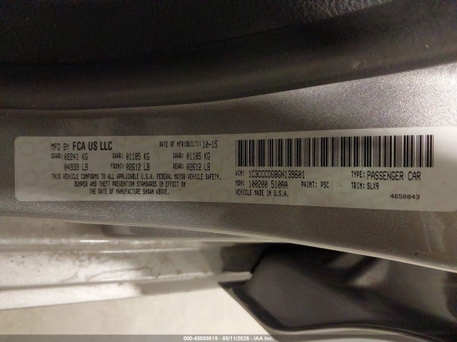 Продаж на аукціоні авто 2016 Chrysler 200 S, vin: 1C3CCCDG8GN139601, номер лоту: 45089519