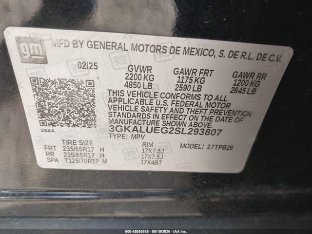 Продаж на аукціоні авто 2025 Gmc Terrain Awd Elevation, vin: 3GKALUEG2SL293807, номер лоту: 45089565