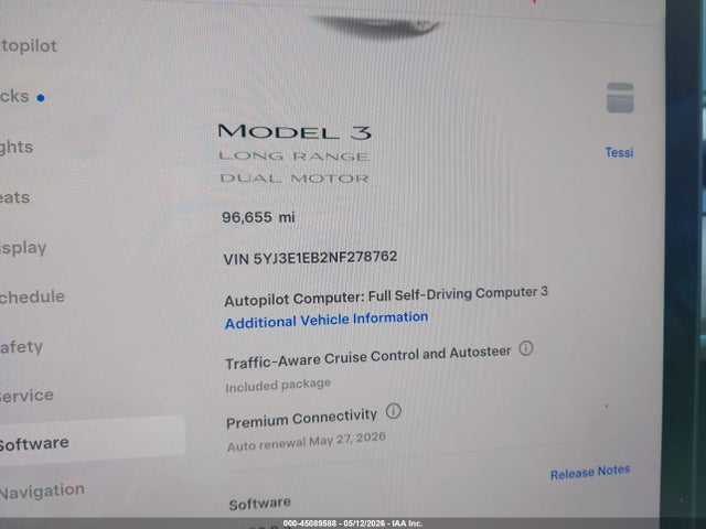 Tesla Model 3 Long Range Dual Motor All-wheel Drive 2022 5YJ3E1EB2NF278762 Image 7