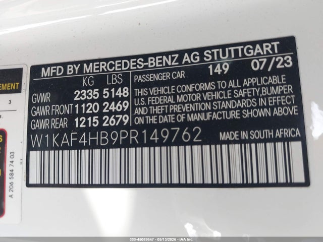 W1KAF4HB9PR149762 Mercedes-Benz C 300 4matic