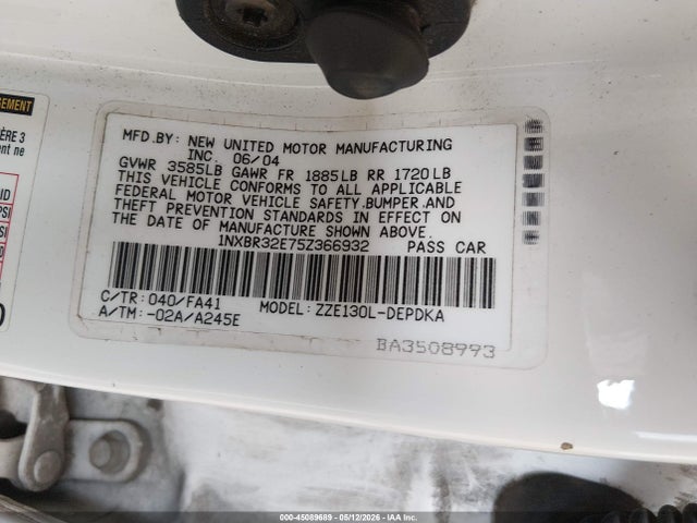 Aukcja sprzedaży 2005 Toyota Corolla Ce, vin: 1NXBR32E75Z366932, numer aukcji: 45089689